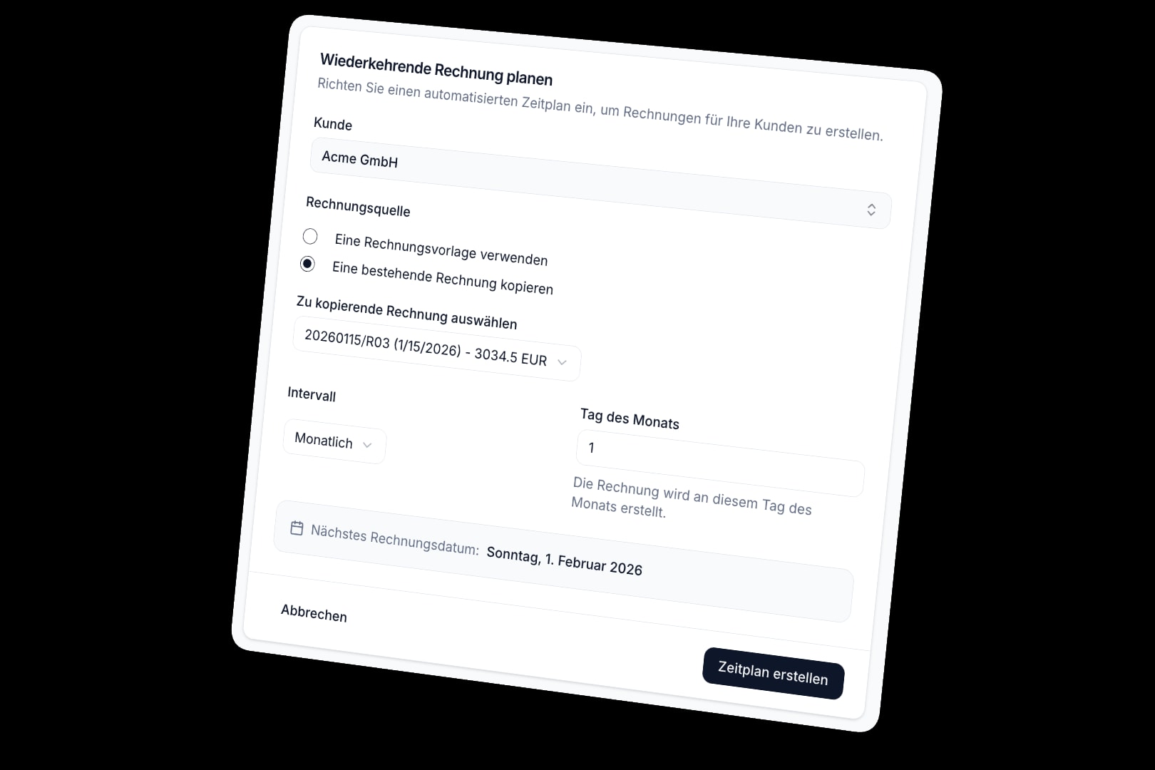 Automatisierte Rechnungserstellung
